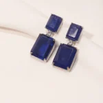 Blue Doublet Earrings (Silver) EAR000514