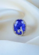 Blue Doublet Stone Ring (Silver)  RING01400