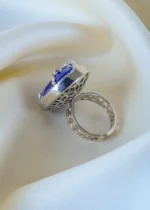 Blue Doublet Stone Ring (Silver)  RING01400 - Image 3