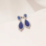 Blue Drop Earrings (Silver) EAR000518