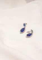 Blue Drop Earrings (Silver) EAR000518 - Image 2
