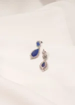 Blue Drop Earrings (Silver) EAR000518 - Image 3