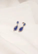 Blue Drop Earrings (Silver) EAR000518 - Image 5