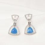 Blue Drop Earrings (Silver) EAR000726