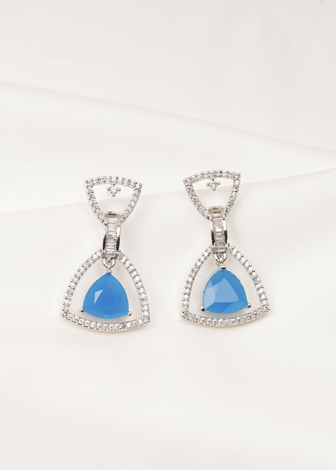 Blue-Drop-Earrings-Silver-EAR000726a Blue Drop Earrings (Silver) EAR000726 - Image 1