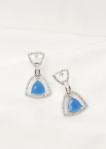 Blue Drop Earrings (Silver) EAR000726 - Image 2