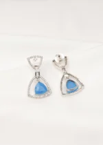 Blue Drop Earrings (Silver) EAR000726 - Image 3