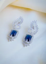 Blue Drop Earrings (Silver) EAR001010 - Image 2