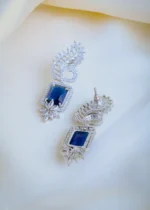 Blue Drop Earrings (Silver) EAR001010 - Image 3