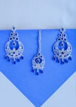 Blue Earring Tika Set (Silver) EAR000843