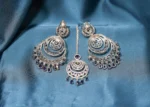 Blue Earrings & Tika Set (Silver) EAR000504 - Image 2