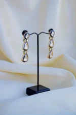 Blue Enamel Kundan Earrings (Yellow Gold) EAR000800 - Image 2