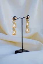 Blue Enamel Kundan Earrings (Yellow Gold) EAR000800 - Image 3