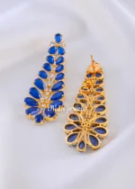Blue Gem Chandelier Jewelry Set (Yellow Gold) NEC002409 - Image 3