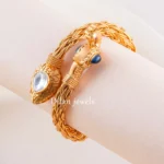 Blue Gold Plated Kundan Bracelet- BRA002791
