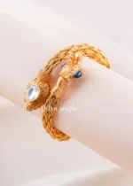 Blue Gold Plated Kundan Bracelet- BRA002791