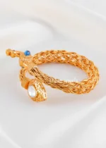 Blue Gold Plated Kundan Bracelet- BRA002791 - Image 3