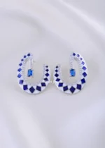 Blue Luxe Loop Earrings (Silver) EAR002229