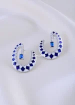 Blue Luxe Loop Earrings (Silver) EAR002229 - Image 2