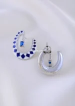 Blue Luxe Loop Earrings (Silver) EAR002229 - Image 3