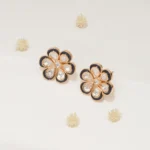 Blue Meena Kundan Studs (Yellow Gold) EAR000564