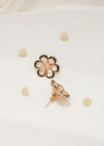 Blue Meena Kundan Studs (Yellow Gold) EAR000564 - Image 3