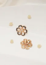 Blue Meena Kundan Studs (Yellow Gold) EAR000564 - Image 4