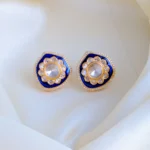 Blue Meenakari Earrings (Yellow Gold) EAR000851