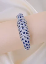 Blue Mirage Statement Bracelet (Silver) BRA001883