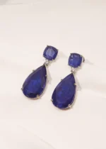 Blue Saphire Doublet Earrings (Silver) EAR000512