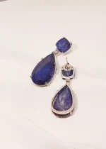 Blue Saphire Doublet Earrings (Silver) EAR000512 - Image 3