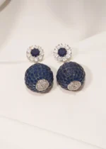 Blue Saphire Earrings (Silver) EAR000511