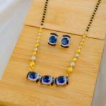 Blue Sapphire Designer Mangalsutra Set (Yellow Gold) MANG01531