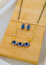 Blue Sapphire Designer Mangalsutra Set (Yellow Gold) MANG01531