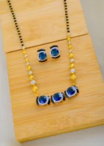 Blue Sapphire Designer Mangalsutra Set (Yellow Gold) MANG01531 - Image 3