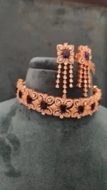 Blue Sapphire Diamond Choker (Rose- Gold)- NEC15122207
