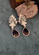 Blue Sapphire Diamond Danglers (White-Gold) EAR000021