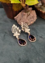 Blue Sapphire Diamond Danglers (White-Gold) EAR000021 - Image 3