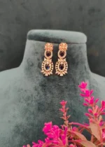 Blue Sapphire Floral Diamond Necklace Set (Rose-Gold)- NEC17022304 - Image 4