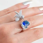 Blue Silver Plated Diamond Ring- RING02828