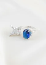 Blue Silver Plated Diamond Ring- RING02828 - Image 2