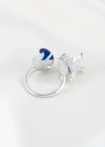 Blue Silver Plated Diamond Ring- RING02828 - Image 3
