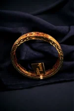 Blue Single Line Bangles (Yellow-Gold) BAN000428 - Image 4