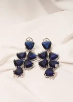 Blue Stone Danglers (Silver) EAR000517