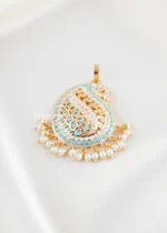 Blue Stone Filigree Pearl Chandeleir Pendant (Yellow Gold) PSET02476 - Image 2