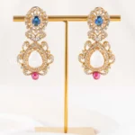 Blue Victorian Finish Diamond Earrings- EAR002869