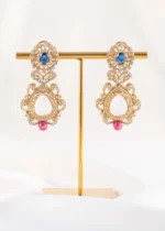 Blue Victorian Finish Diamond Earrings- EAR002869
