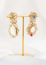 Blue Victorian Finish Diamond Earrings- EAR002869 - Image 3