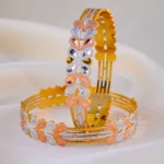 Blush Bloom Bangles (Tricolor Plating) BAN001926