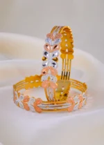 Blush Bloom Bangles (Tricolor Plating) BAN001926